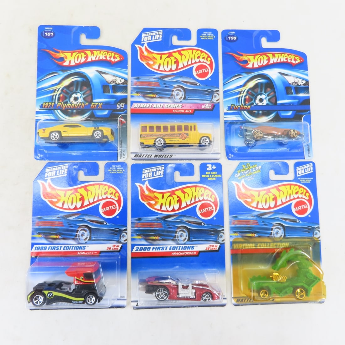 50 1990s & 2000s Hot Wheels Diecast Cars on cards - 2