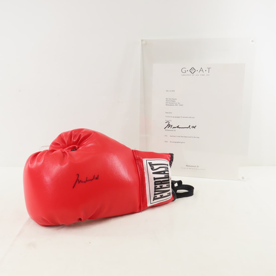 Muhammad Ali Autographed Glove with Letter - 2