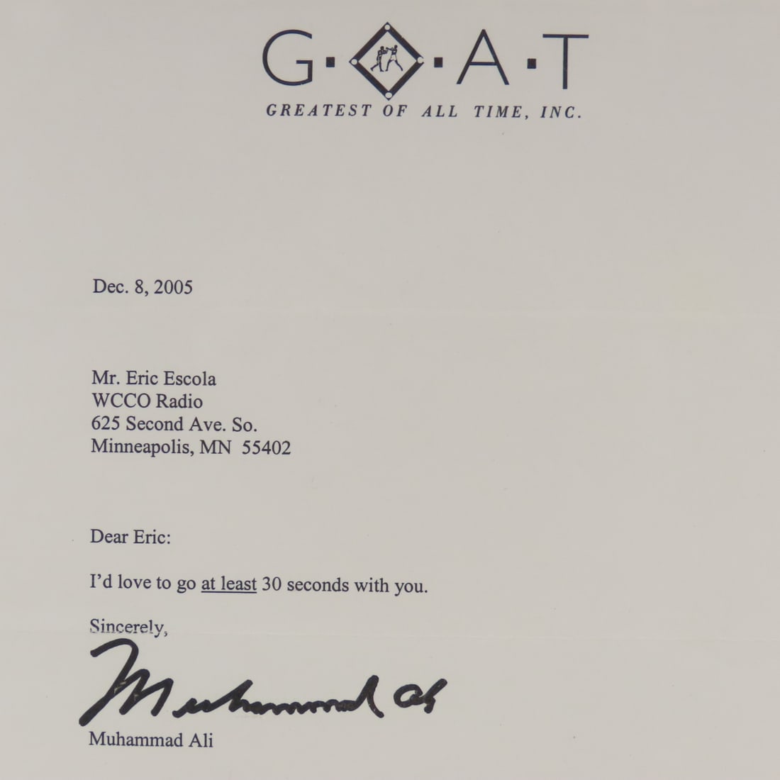 Muhammad Ali Autographed Glove with Letter - 8