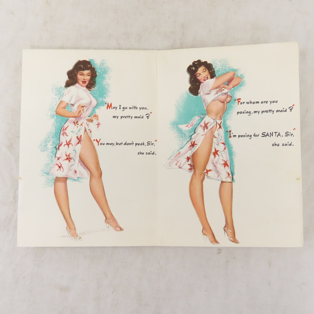 4 1940's Pin-Up Advertising Greeting Card Posters - 3