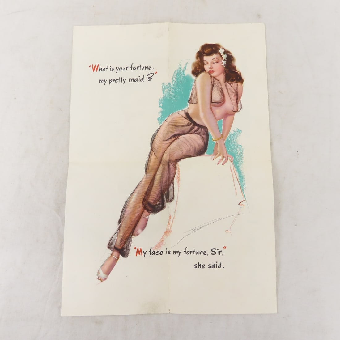 4 1940's Pin-Up Advertising Greeting Card Posters - 4