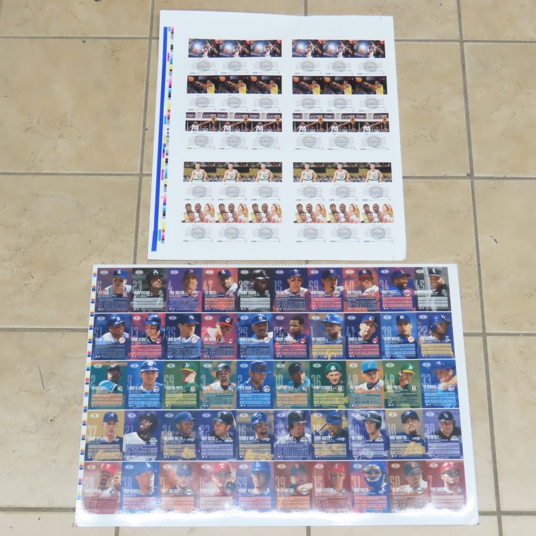 14 Uncut Card Sheets -Mixed Sports-MLB, NBA, NFL - 7