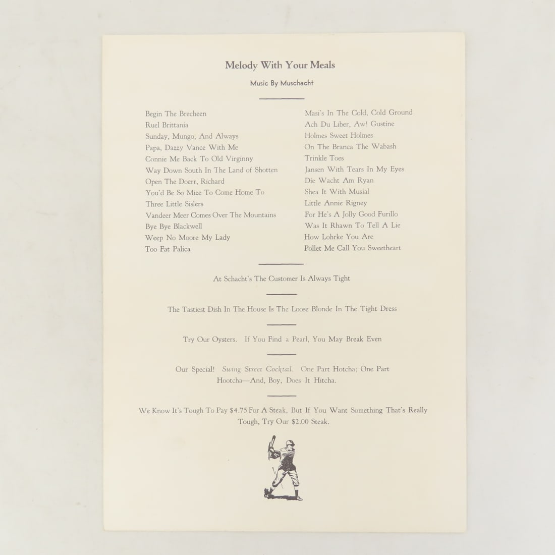 Al Schacht's Scorecards & Menu- 1 Signed & More - 5