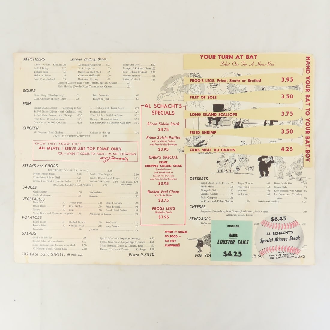 Al Schacht's Scorecards & Menu- 1 Signed & More - 7