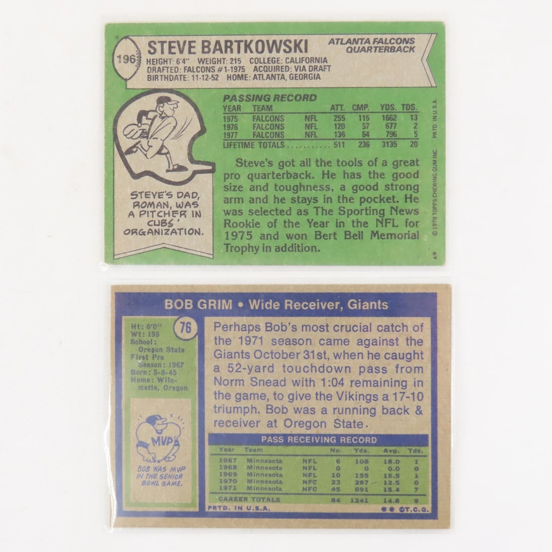 20 Assorted Vintage Football Cards 1955-78 - 5