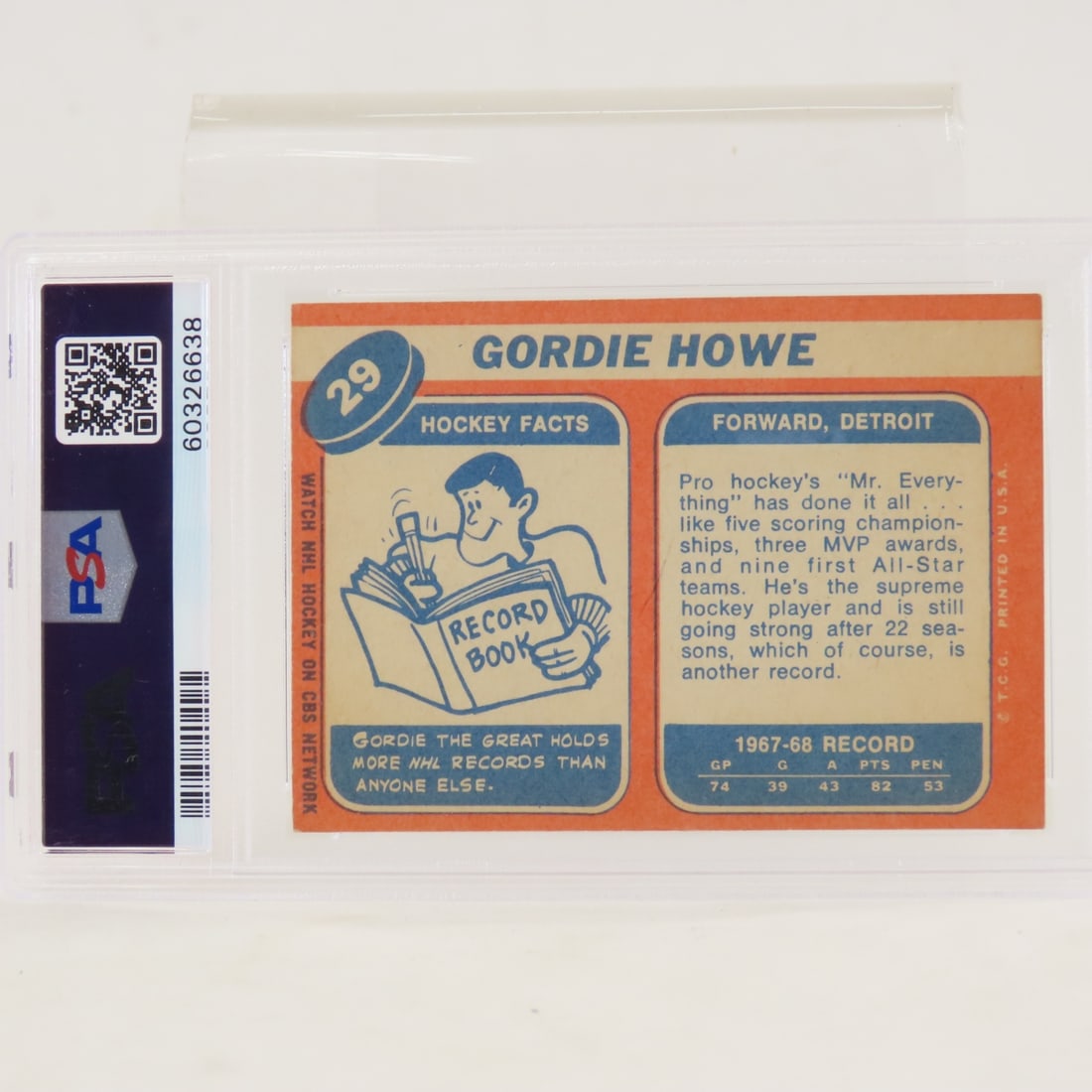 1968 Topps Gordie Howe #29 PSA 4 VG-EX - 3