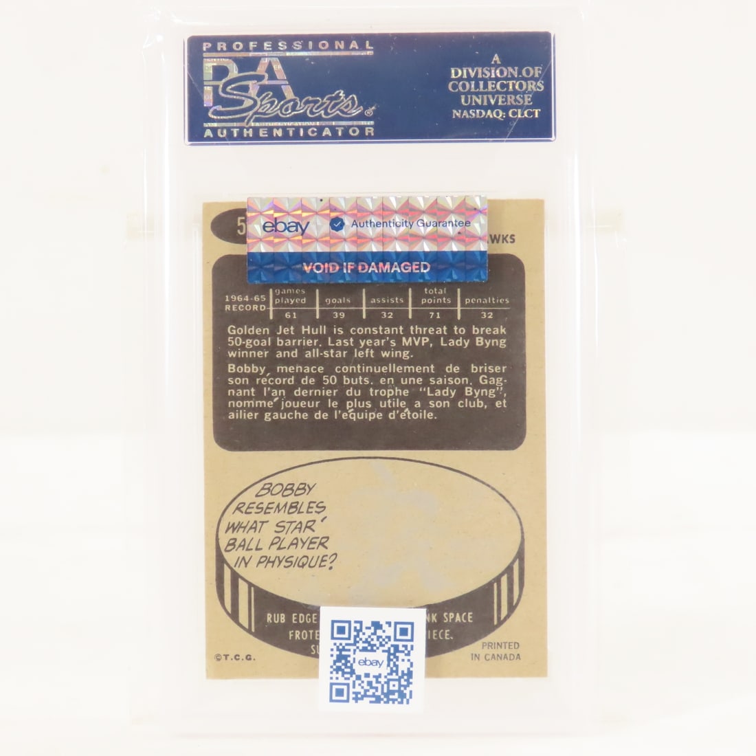 1965 Topps Bobby Hull #59 PSA 6 EX-MT - 2