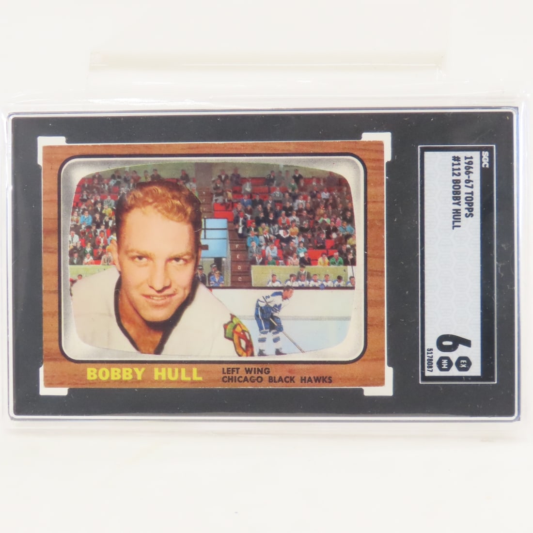 1966 Topps Bobby Hull #112 SGC 6 EX-NM: 1966 Topps Bobby Hull #112 SGC 6 EX-NM - Lot Size 5.5x3.5x.5" 1 LB All information and photos, which are part of the description, are intended to be as accurate as possible, but errors are possible.