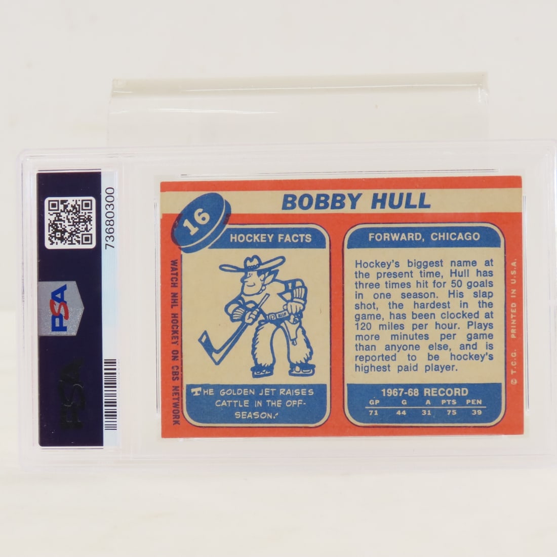 1966 Topps Bobby Hull #112 PSA 7 NM - 3