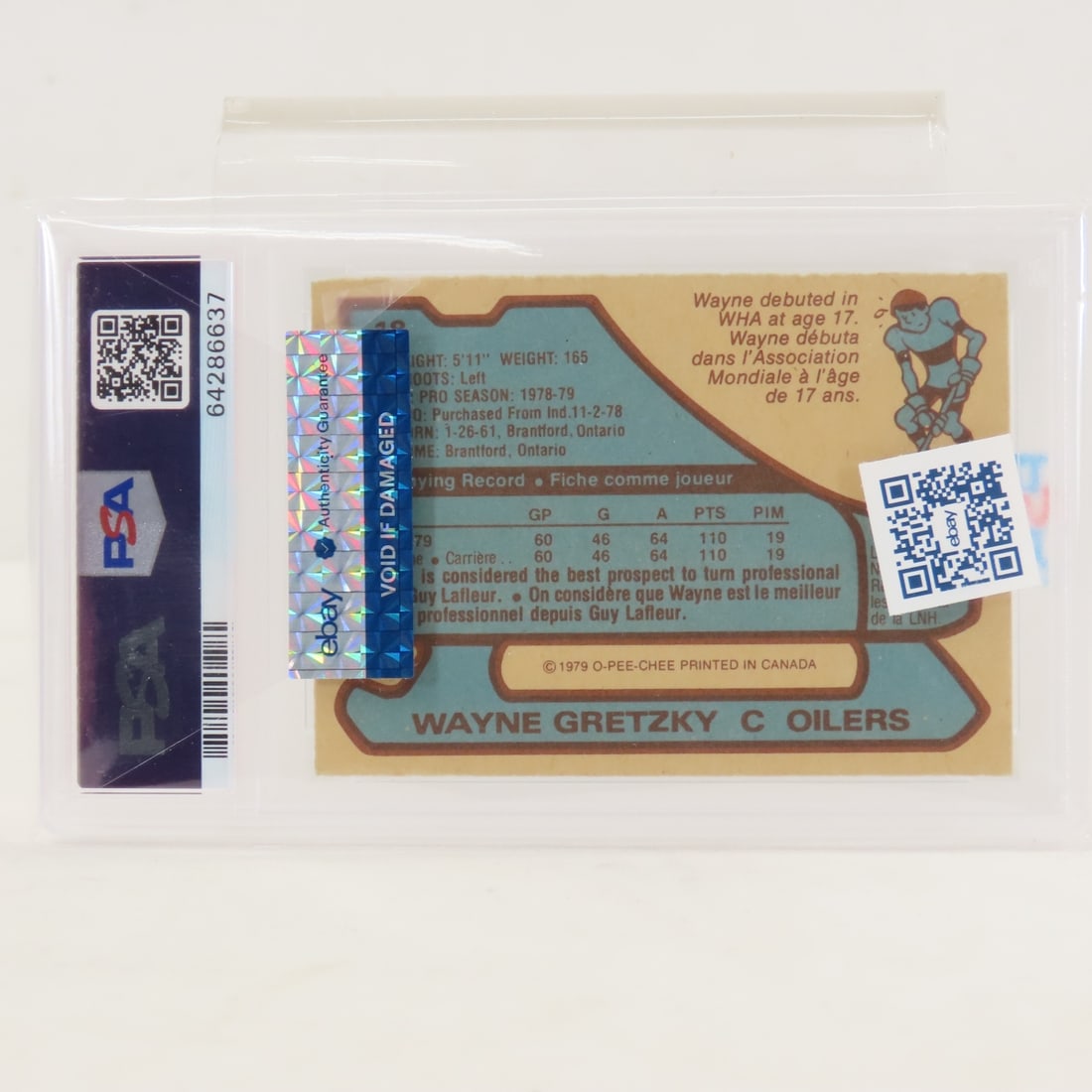 1979 O-PEE-CHEE Wayne Gretzky #18 PSA 3.5 VG+ - 2
