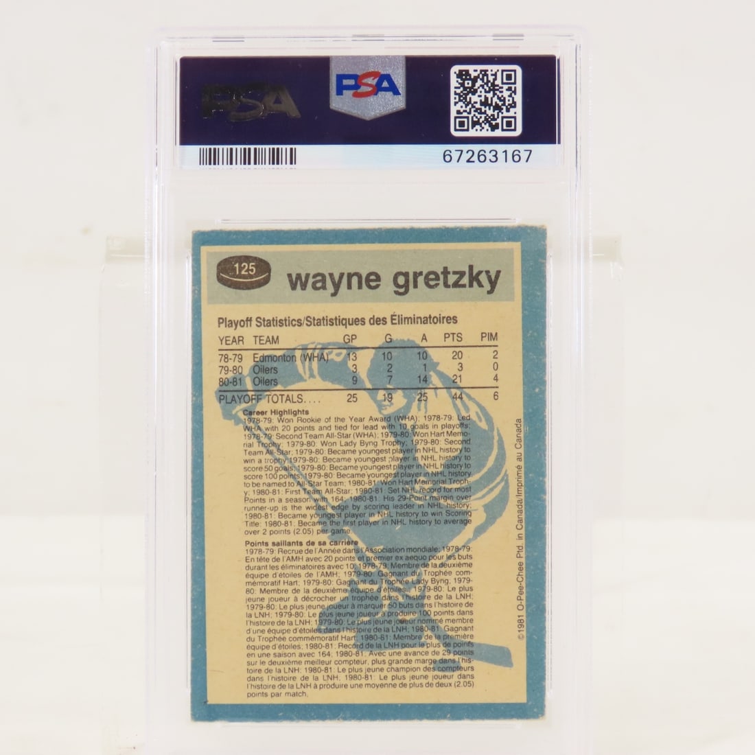 1981 O-PEE-CHEE Wayne Gretzky #125 PSA 5 EX - 2