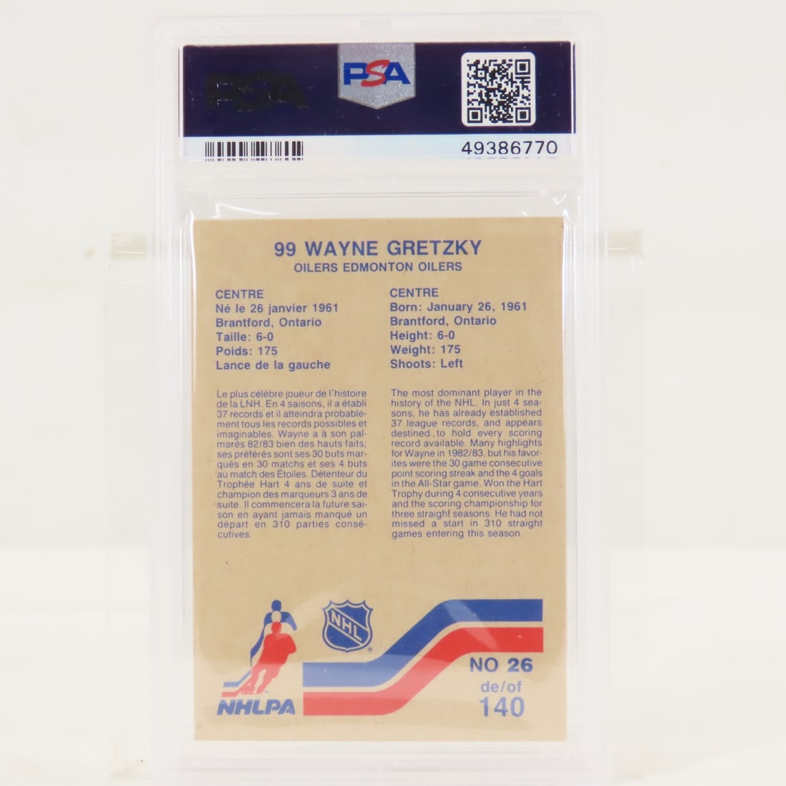 1983 Vachon Hand Cut Wayne Gretzky #26 PSA 9 MINT - 2