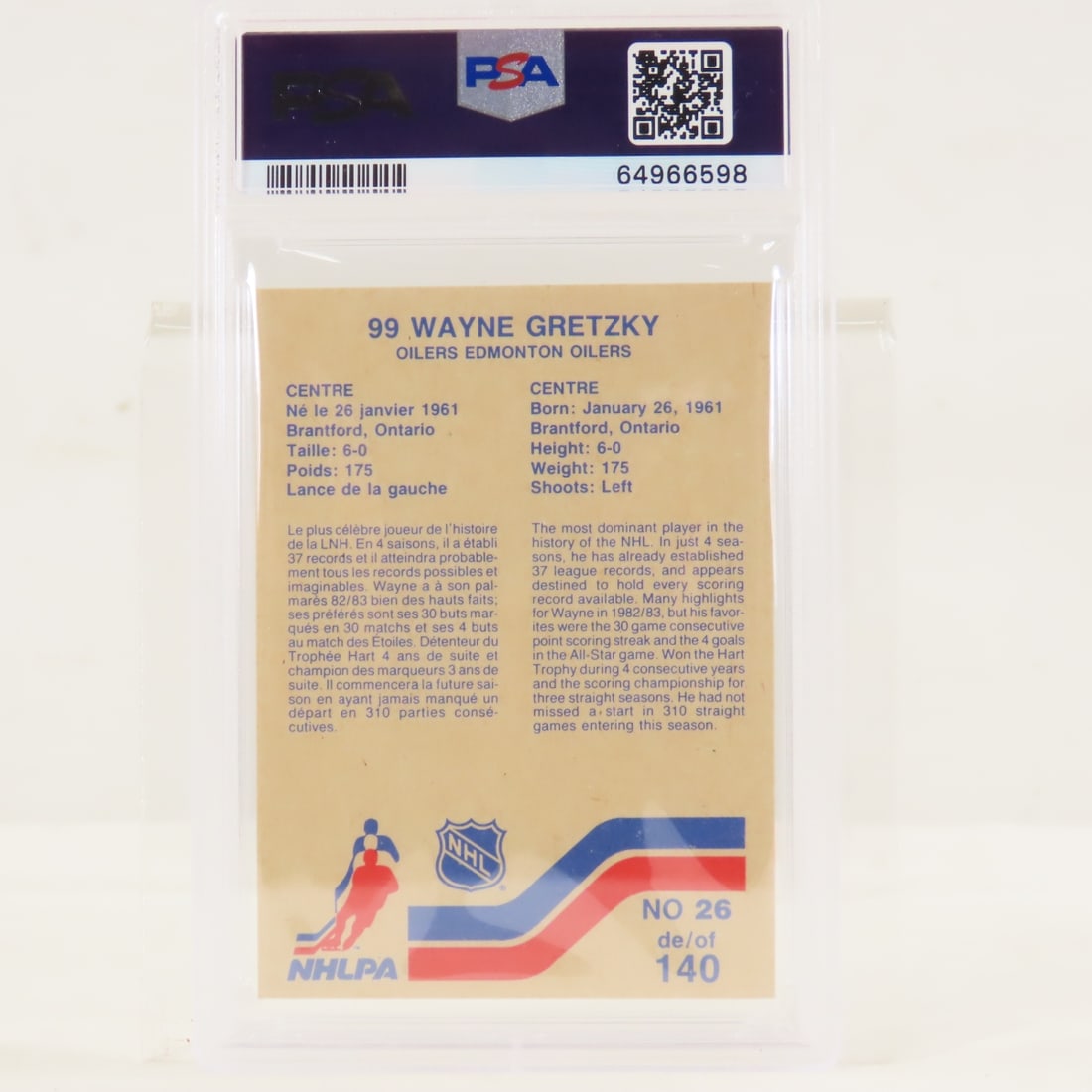 1983 Vachon Hand Cut Wayne Gretzky #26 PSA 9 MINT - 2