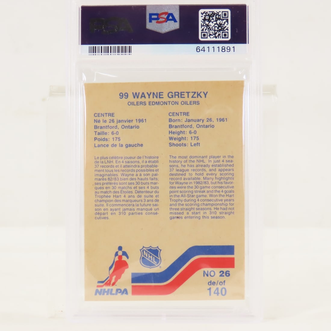 1983 Vachon Hand Cut Wayne Gretzky #26 PSA 9 MINT - 2
