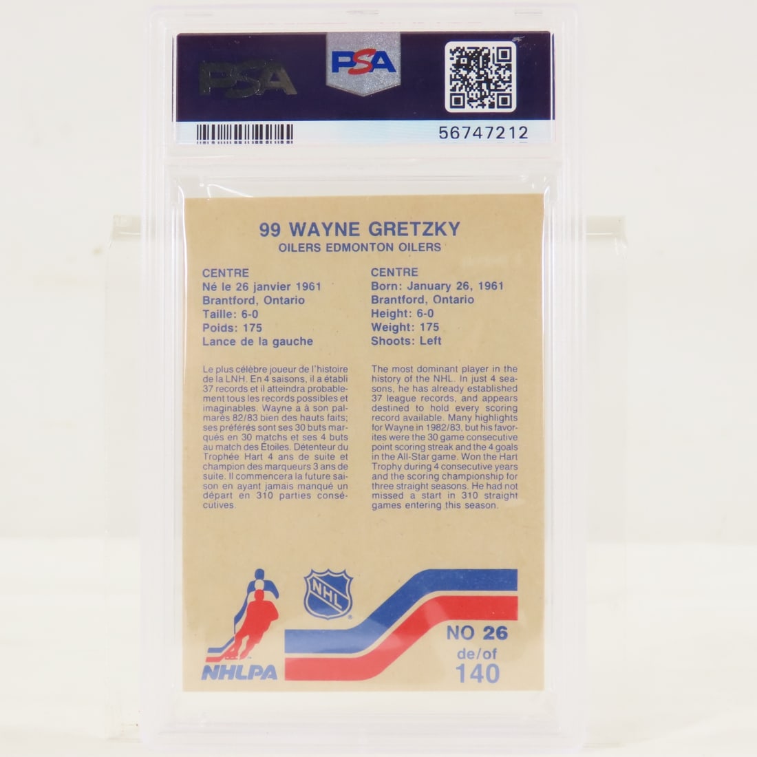 1983 Vachon Hand Cut Wayne Gretzky #26 PSA 9 MINT - 2