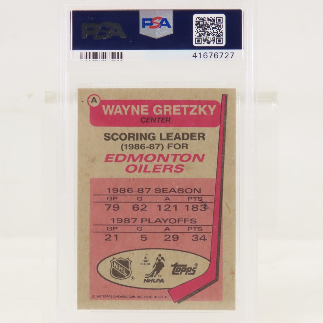 1987 Topps Box Bottoms Wayne Gretzky #A PSA 6 EXMT - 2
