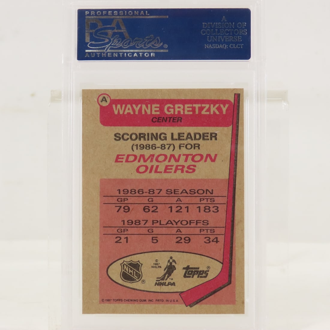1987 Topps Box Bottoms Wayne Gretzky #A PSA 6 EXMT - 2