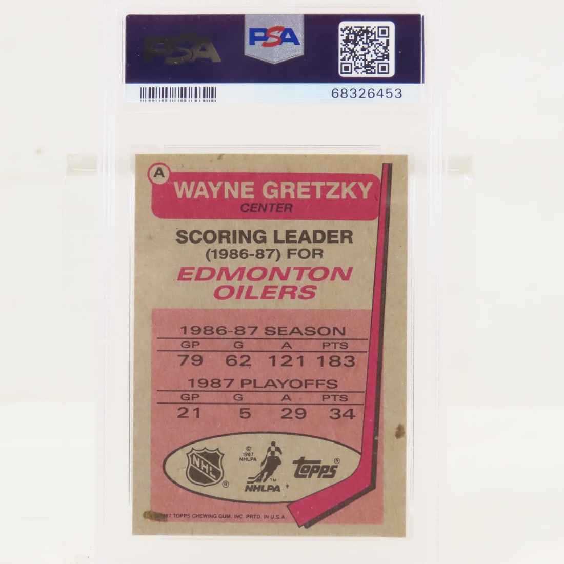 1987 Topps Box Bottoms Wayne Gretzky #A PSA 6 EXMT - 2