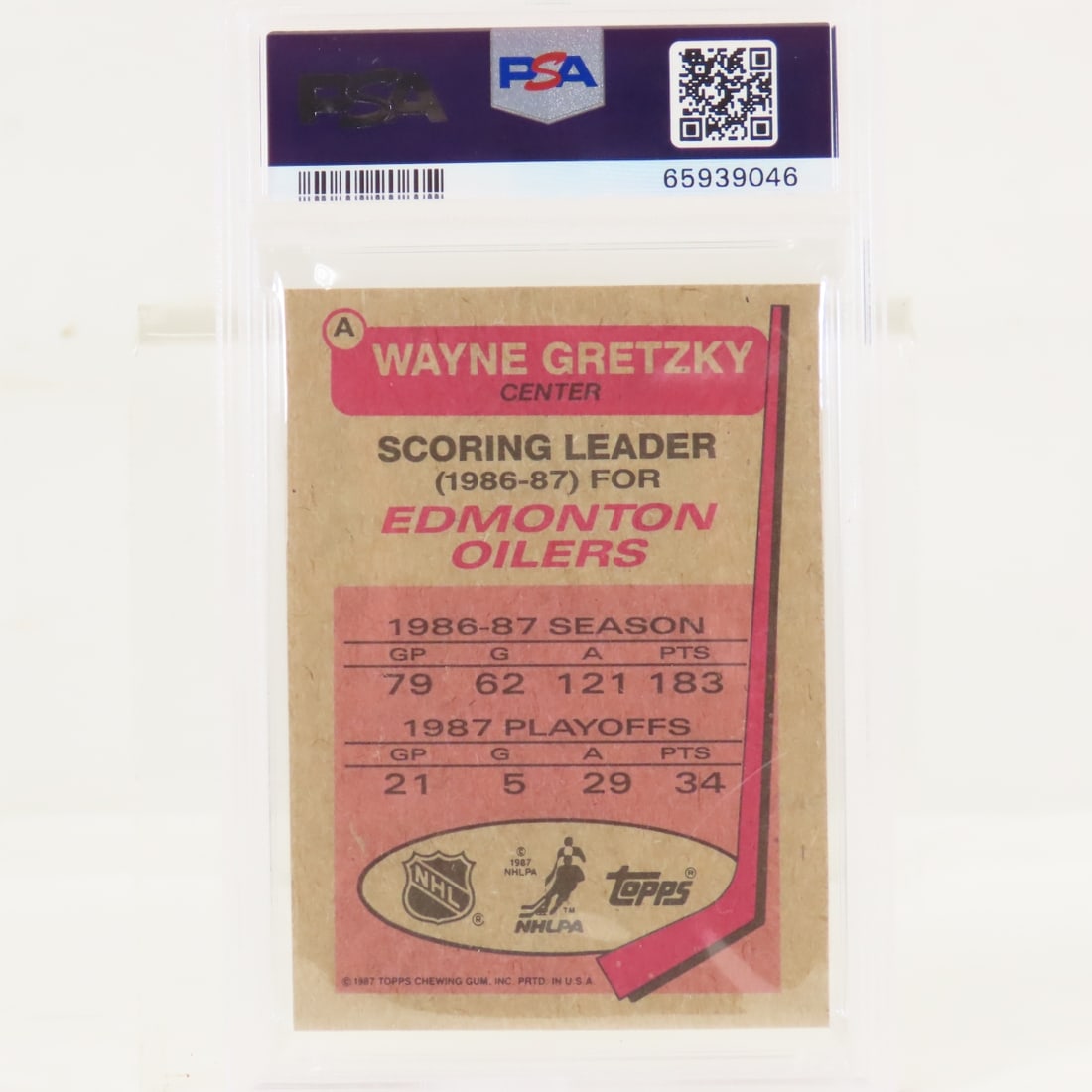 1987 Topps Box Bottoms Wayne Gretzky #A PSA 5 EX - 2