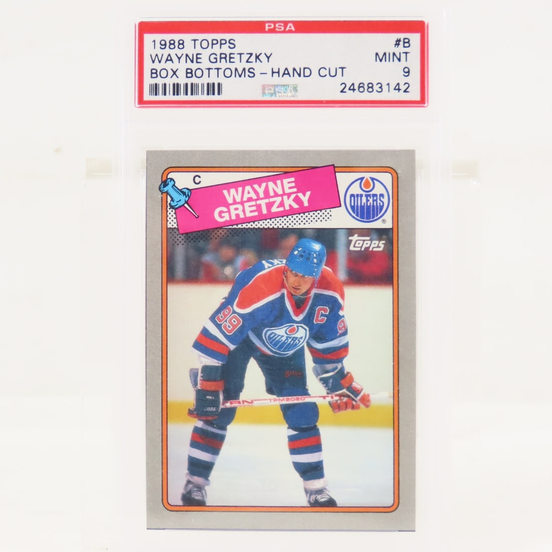 1988 Topps Box Bottoms Wayne Gretzky #B PSA 9 MINT: 1988 Topps Box Bottoms Wayne Gretzky #B PSA 9 MINT - Lot Size 5.5x3.5x.5" 1 LB All information and photos, which are part of the description, are intended to be as accurate as possible, but errors