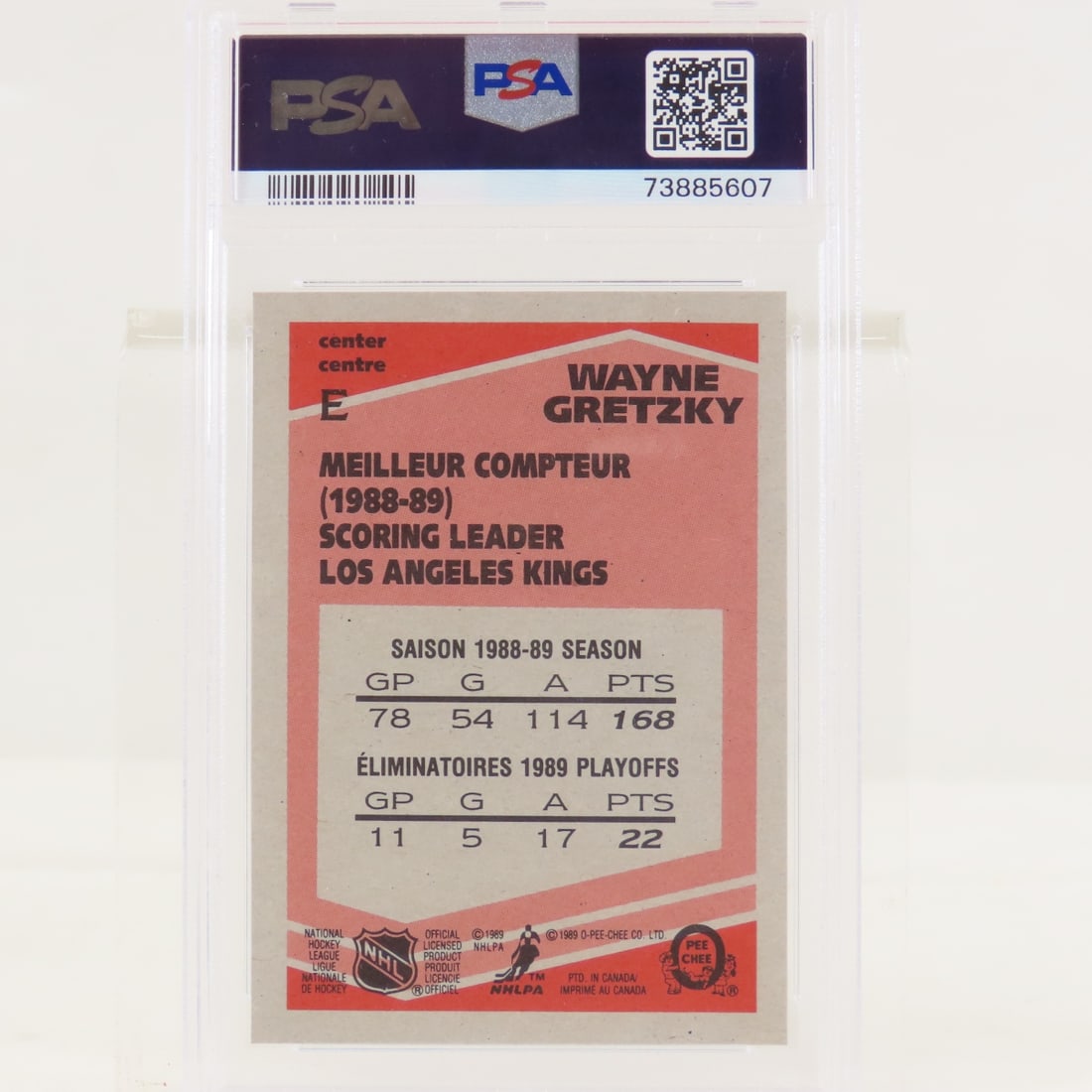 1989 OPC Box Bottoms Wayne Gretzky #E PSA 8 NM-MT - 2