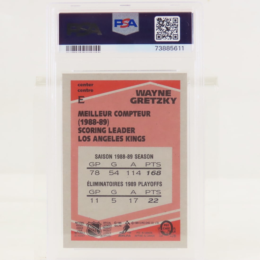 1989 OPC Box Bottoms Wayne Gretzky #E PSA 8 NM-MT - 2