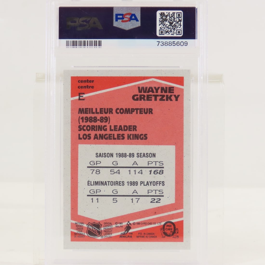 1989 OPC Box Bottoms Wayne Gretzky #E PSA 7 NM - 2