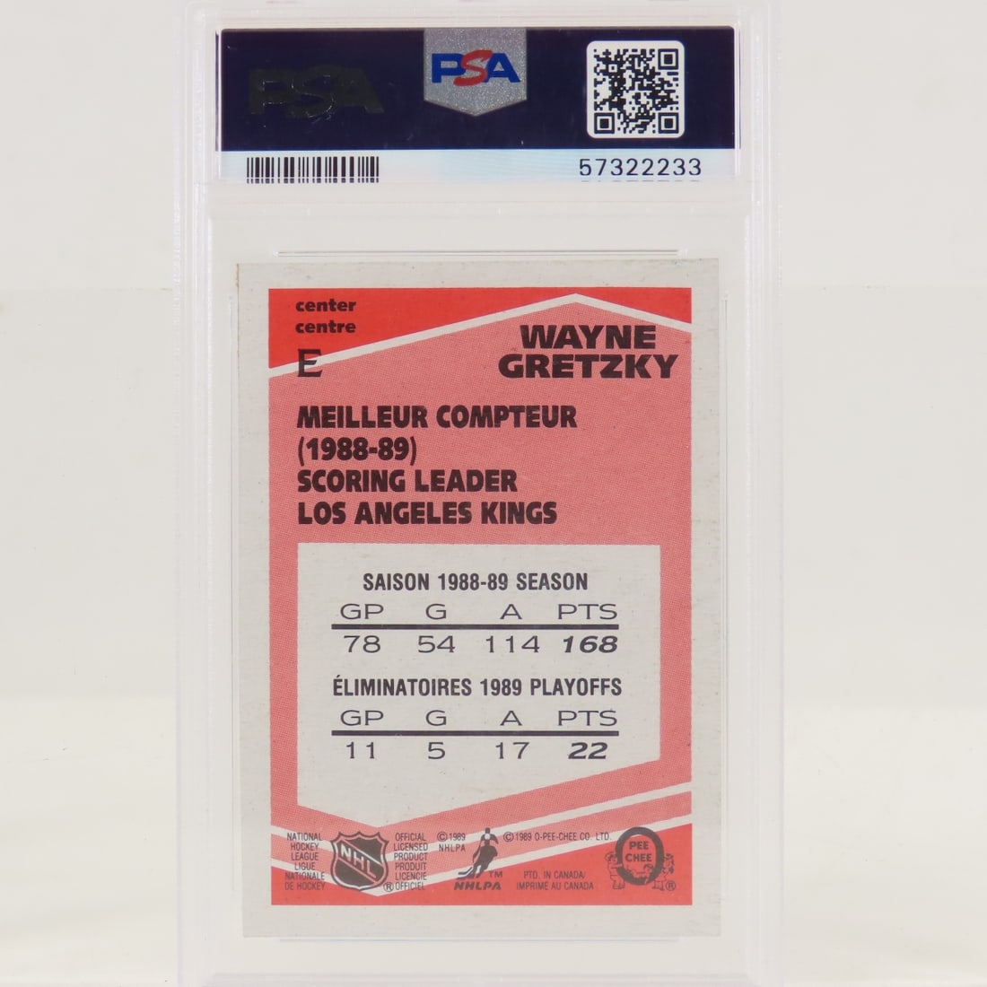 2 1989 OPC Box Bottoms Wayne Gretzky #E PSA 6 EXMT - 3