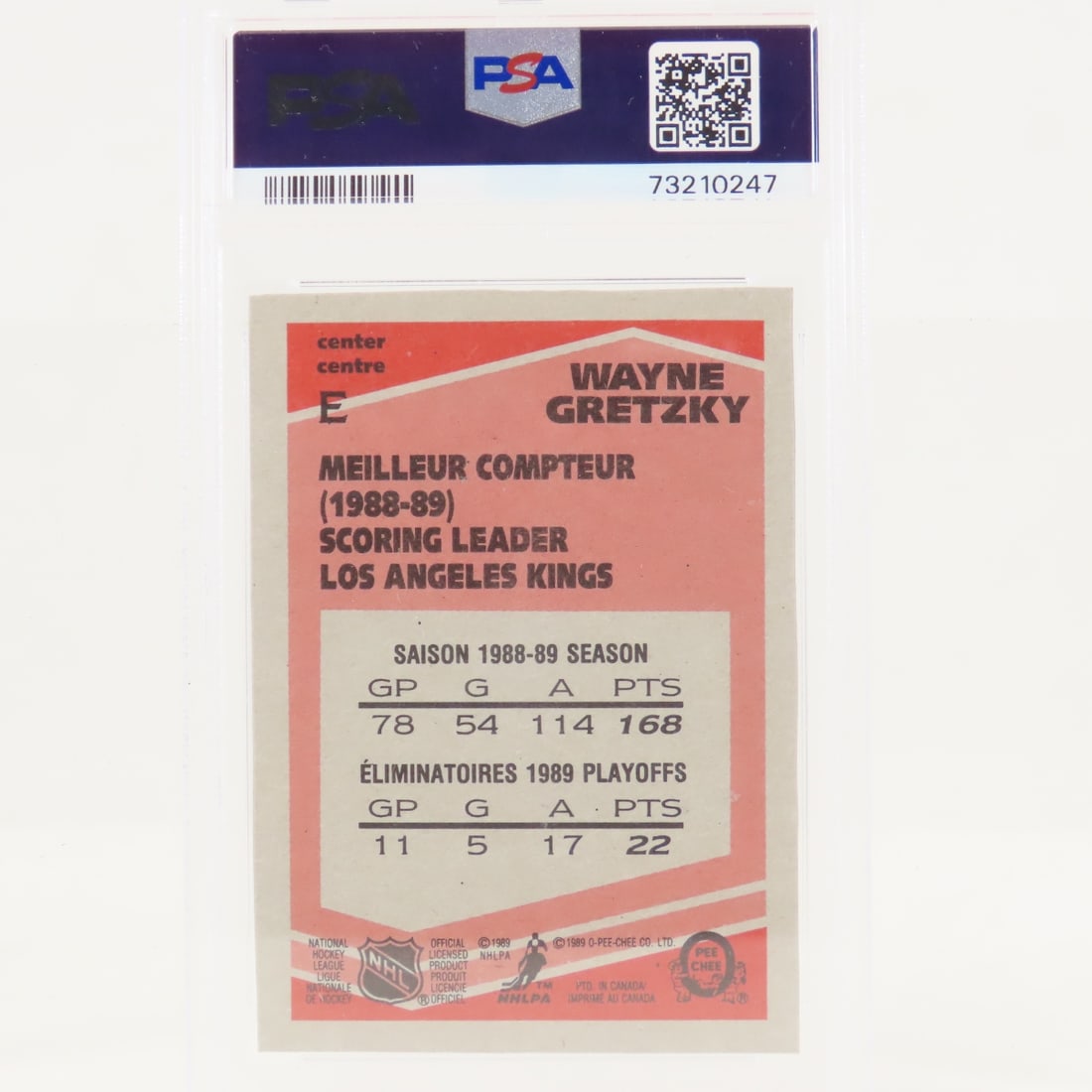 3 1989 OPC Box Bottoms Wayne Gretzky #E PSA graded - 7