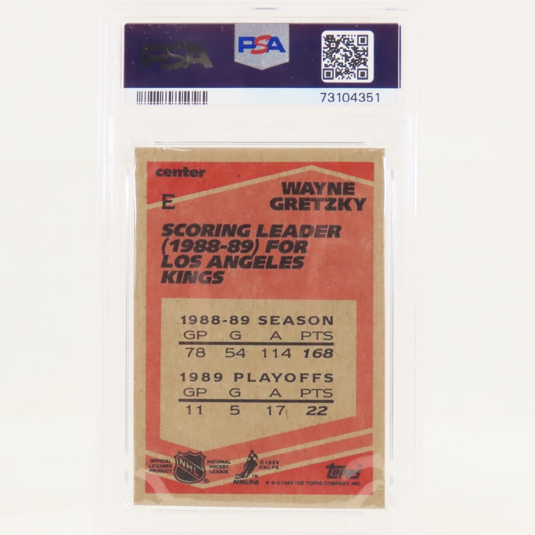 3 1989 Topps Box Bottoms Wayne Gretzky #E PSA - 3