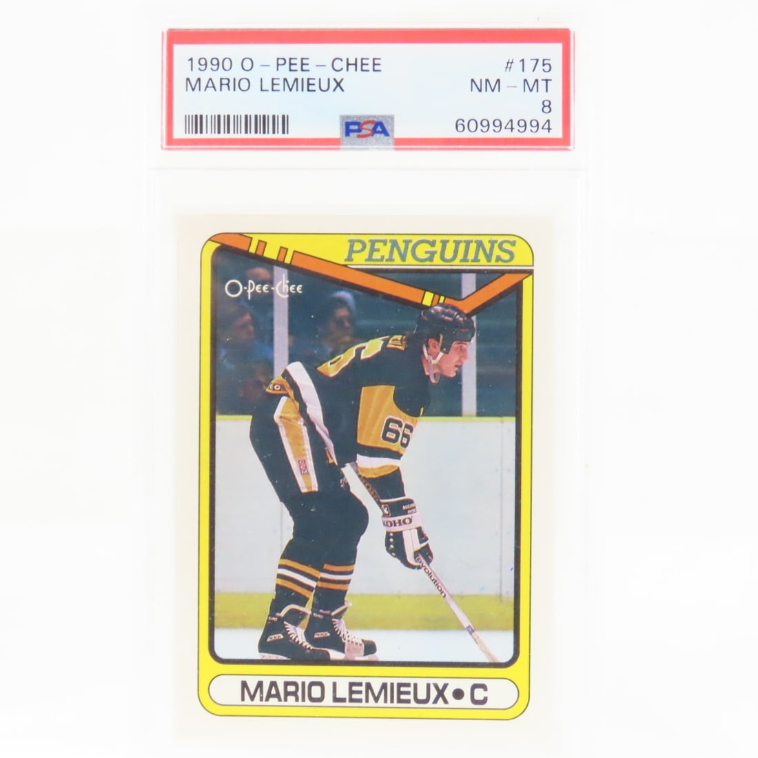 2 1990 OPC Mario Lemieux #195 PSA 8 & 7 - 2