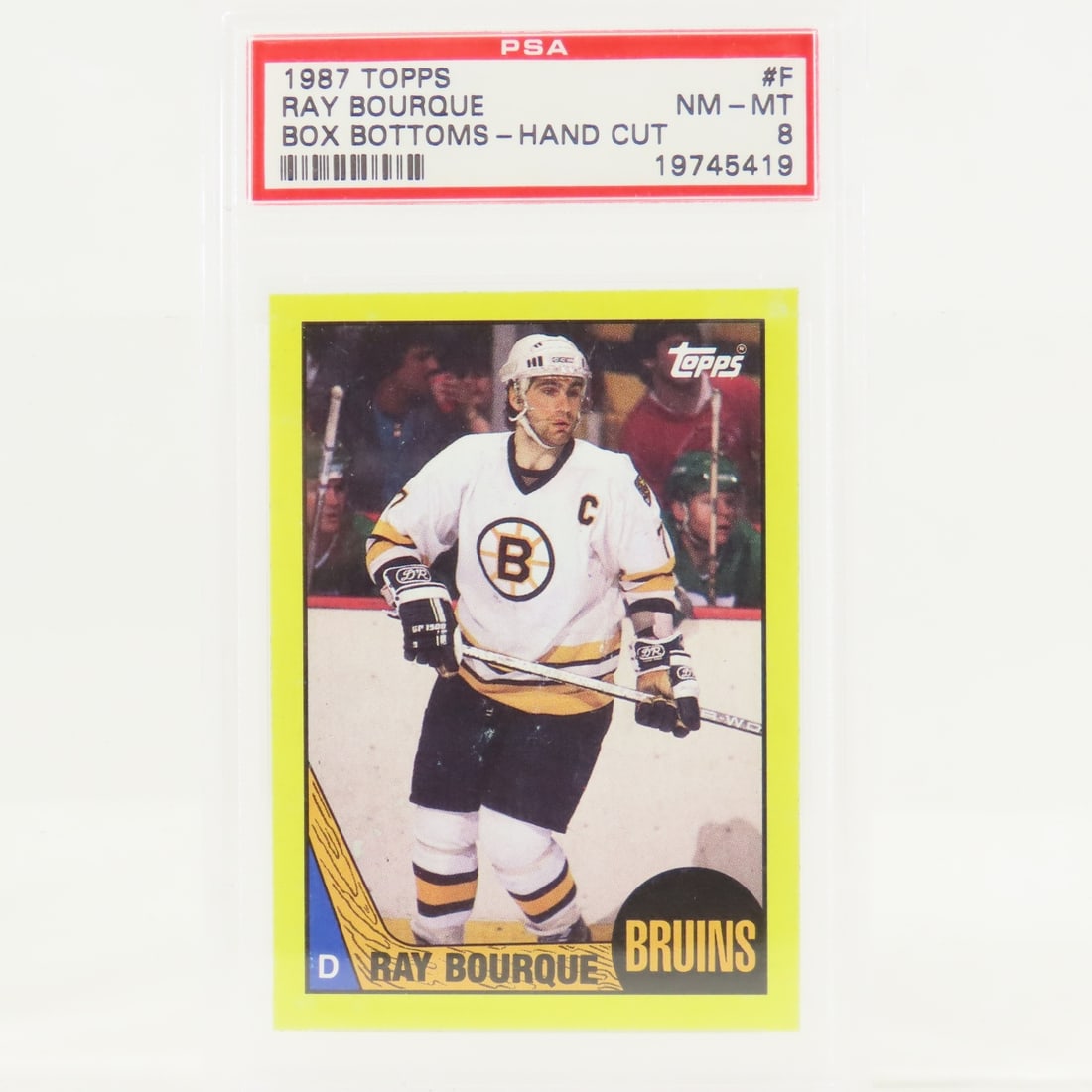 3 1987 OPC Box Bottoms Ray Bourque #F PSA 8,5 & 2 - 2