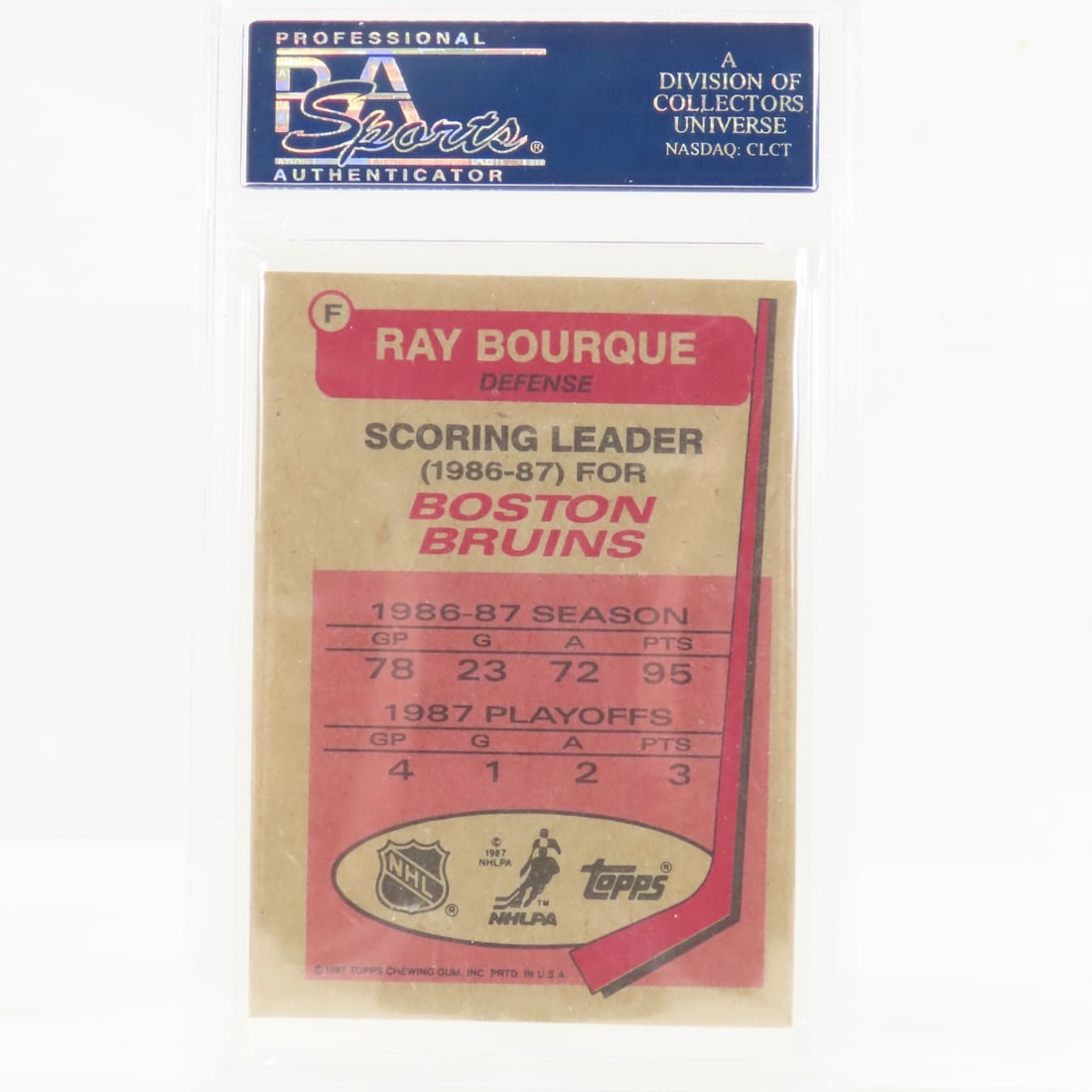 3 1987 OPC Box Bottoms Ray Bourque #F PSA 8,5 & 2 - 7