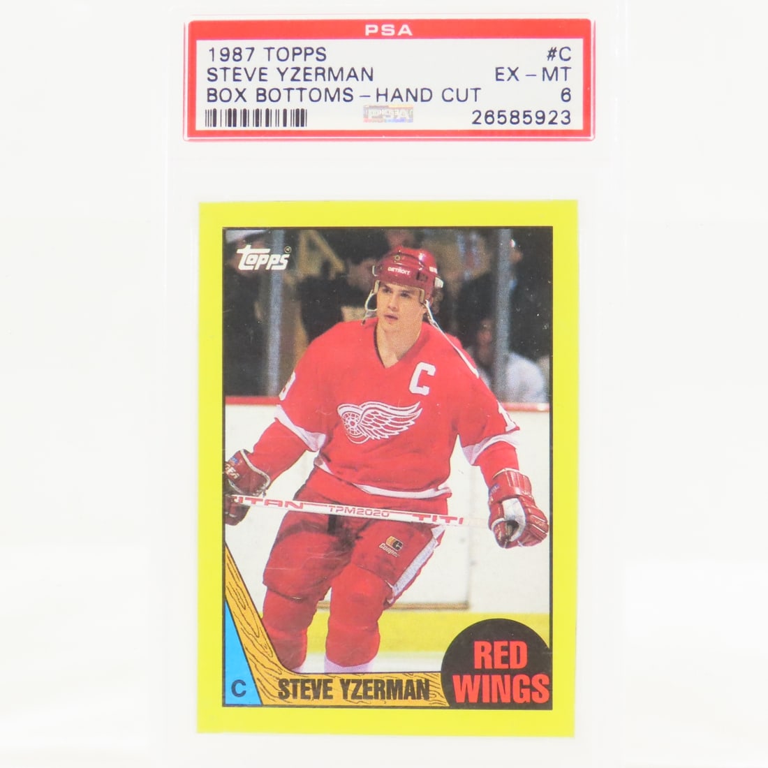 2 1987 Topps Box Bottoms Steve Yzerman #C PSA 6&5 - 2