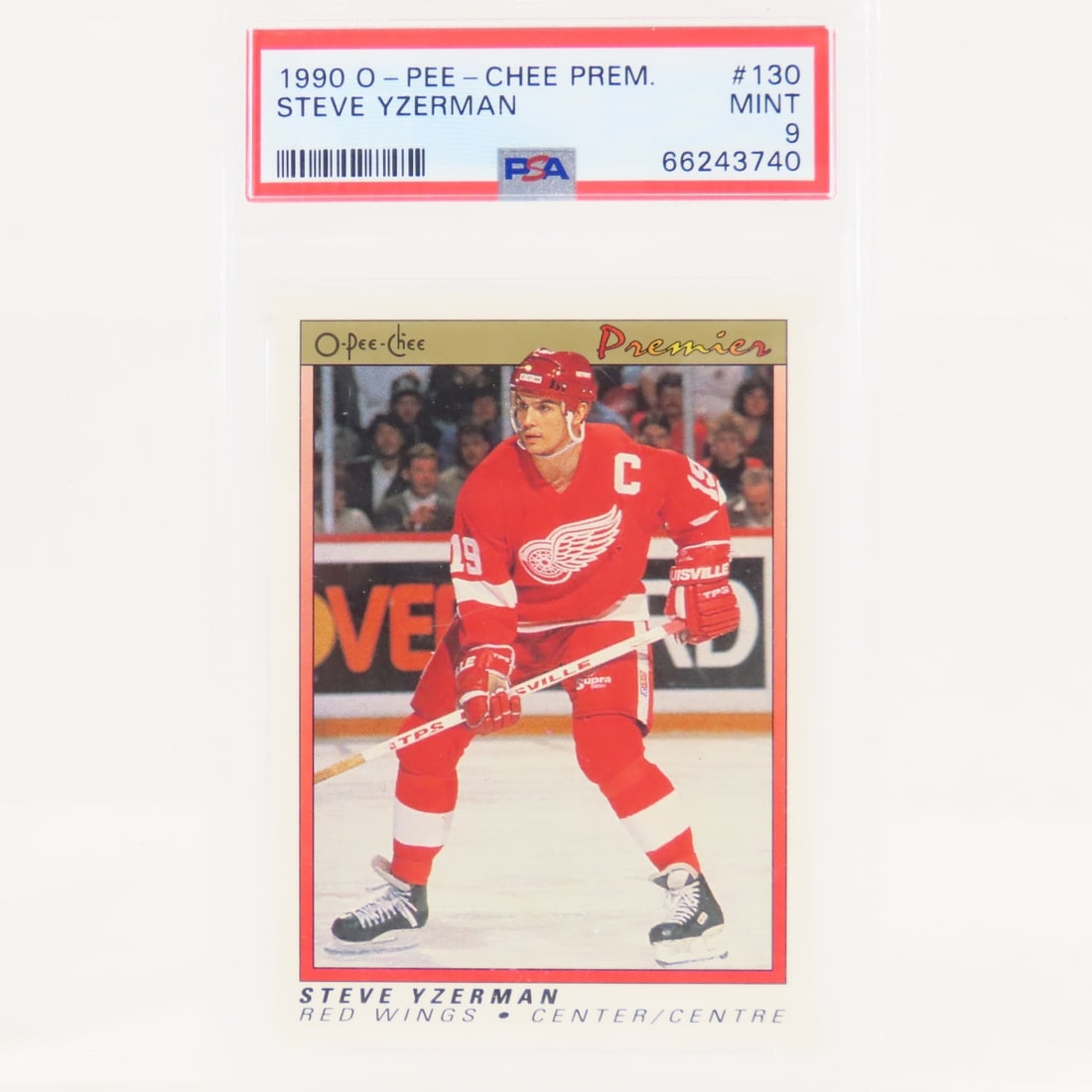 1990 O-PEE-CHEE Premium Steve Yzerman PSA 9 MINT: 1990 O-PEE-CHEE Premium Steve Yzerman PSA 9 MINT - Lot Size 5.5x3.5x1" 1 LB All information and photos, which are part of the description, are intended to be as accurate as possible, but errors are