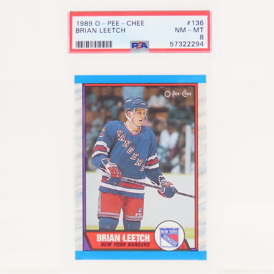 1989 O-PEE-CHEE Checklist & Brian Leetch PSA 8 - 2