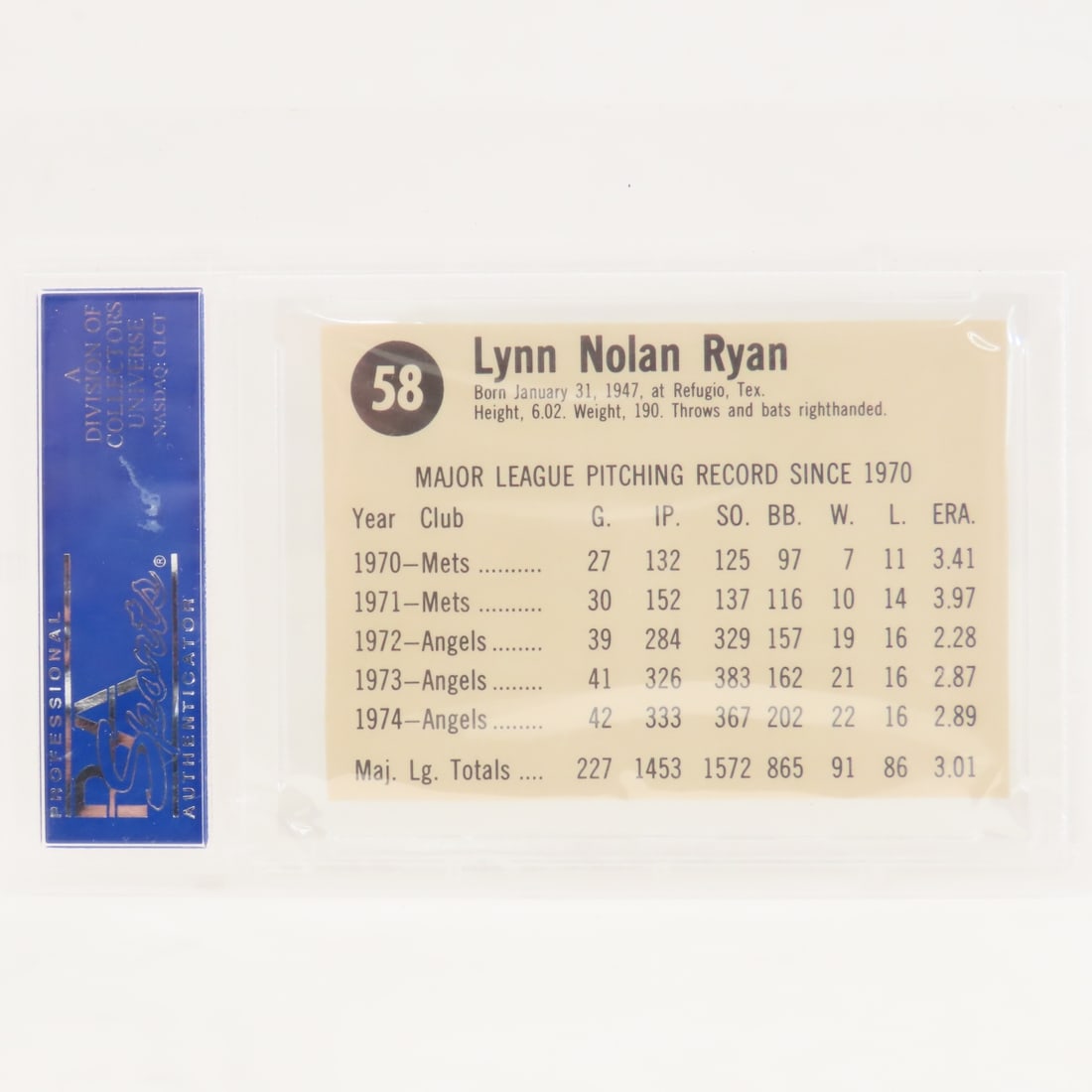 1975 Hostess Nolan Ryan #58 PSA 8 NM-MT - 2