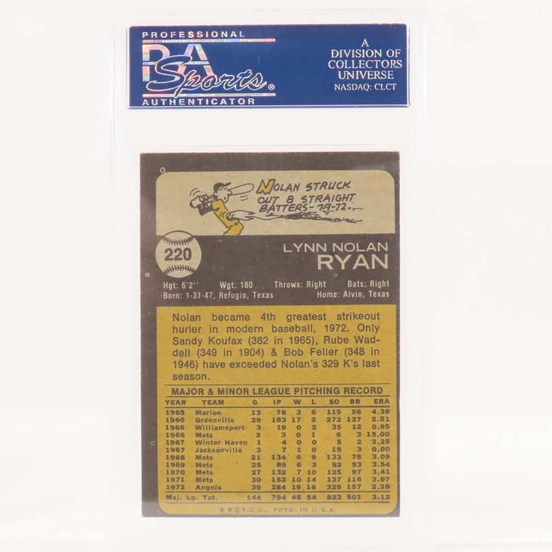 1973 Topps Nolan Ryan #220 PSA 6 EX-MT - 2