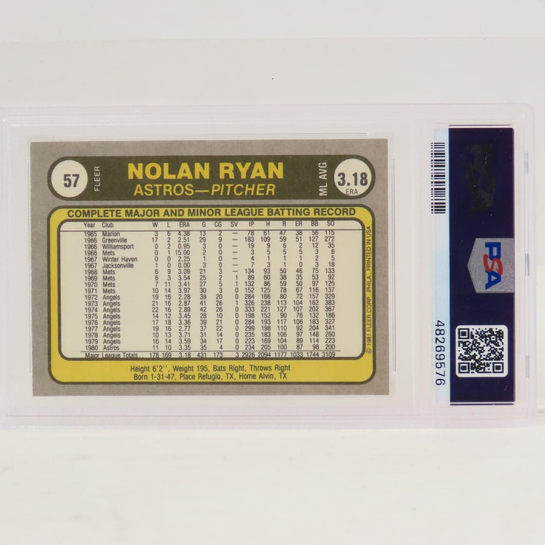 1981 Fleer & Donruss Nolan Ryan cards PSA 8 & 9 - 5