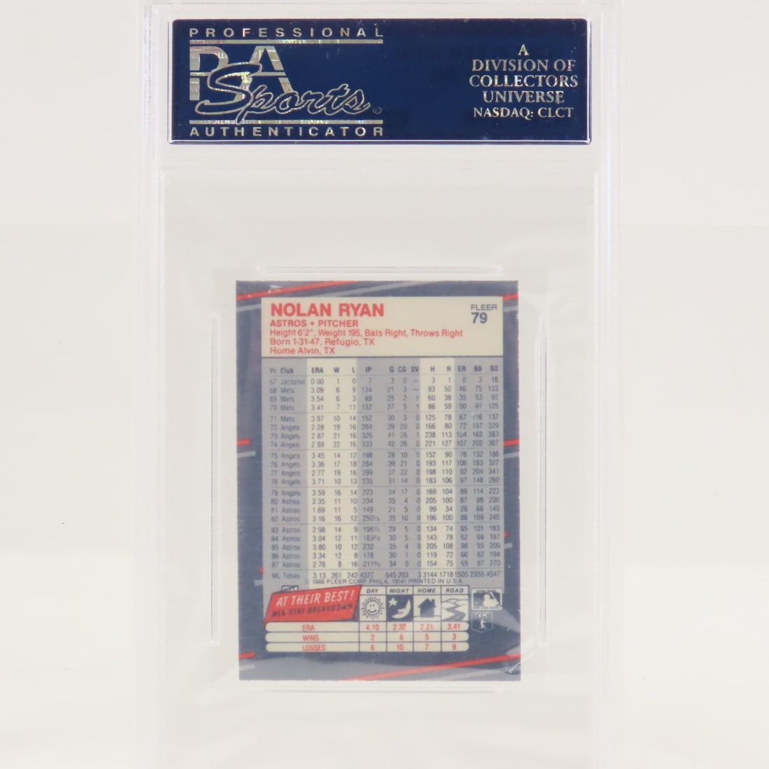 5 PSA Graded Nolan Ryan Cards 1988 Topps & Fleer - 7
