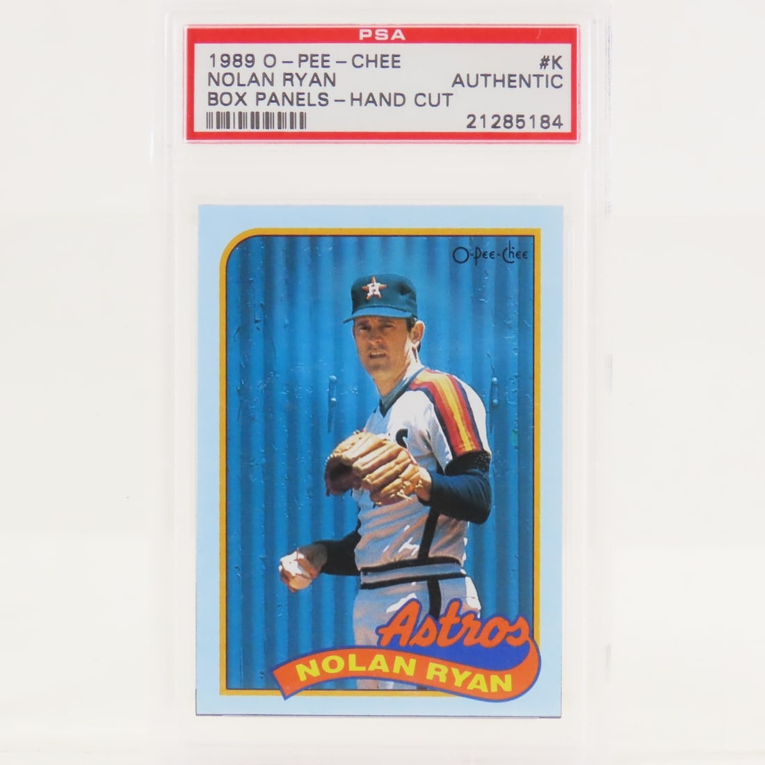 3 1989 O-PEE-CHEE Box Panels Nolan Ryan #K PSA - 4