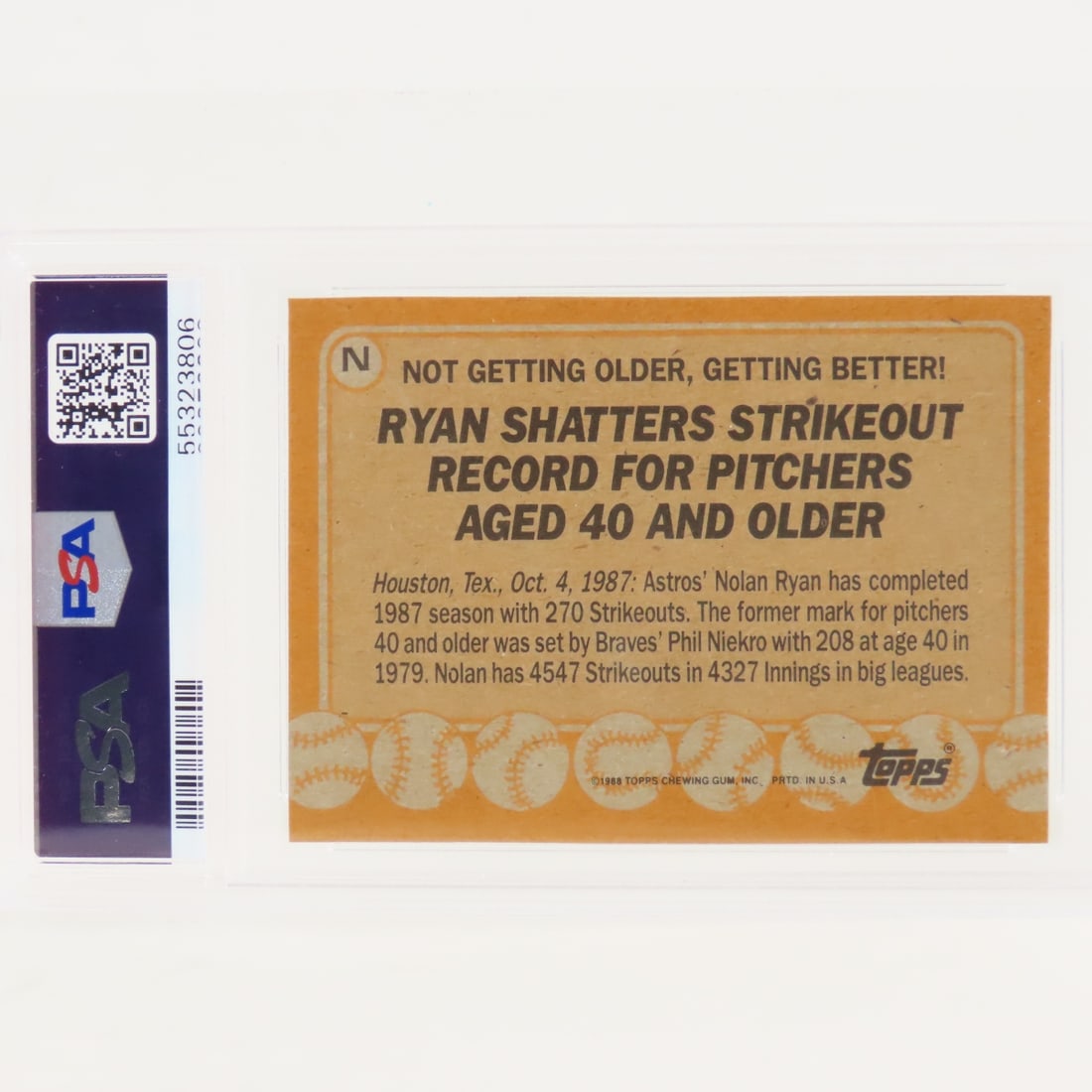 4 PSA Nolan Ryan Topps & OPC Box Panels 88-91 - 3