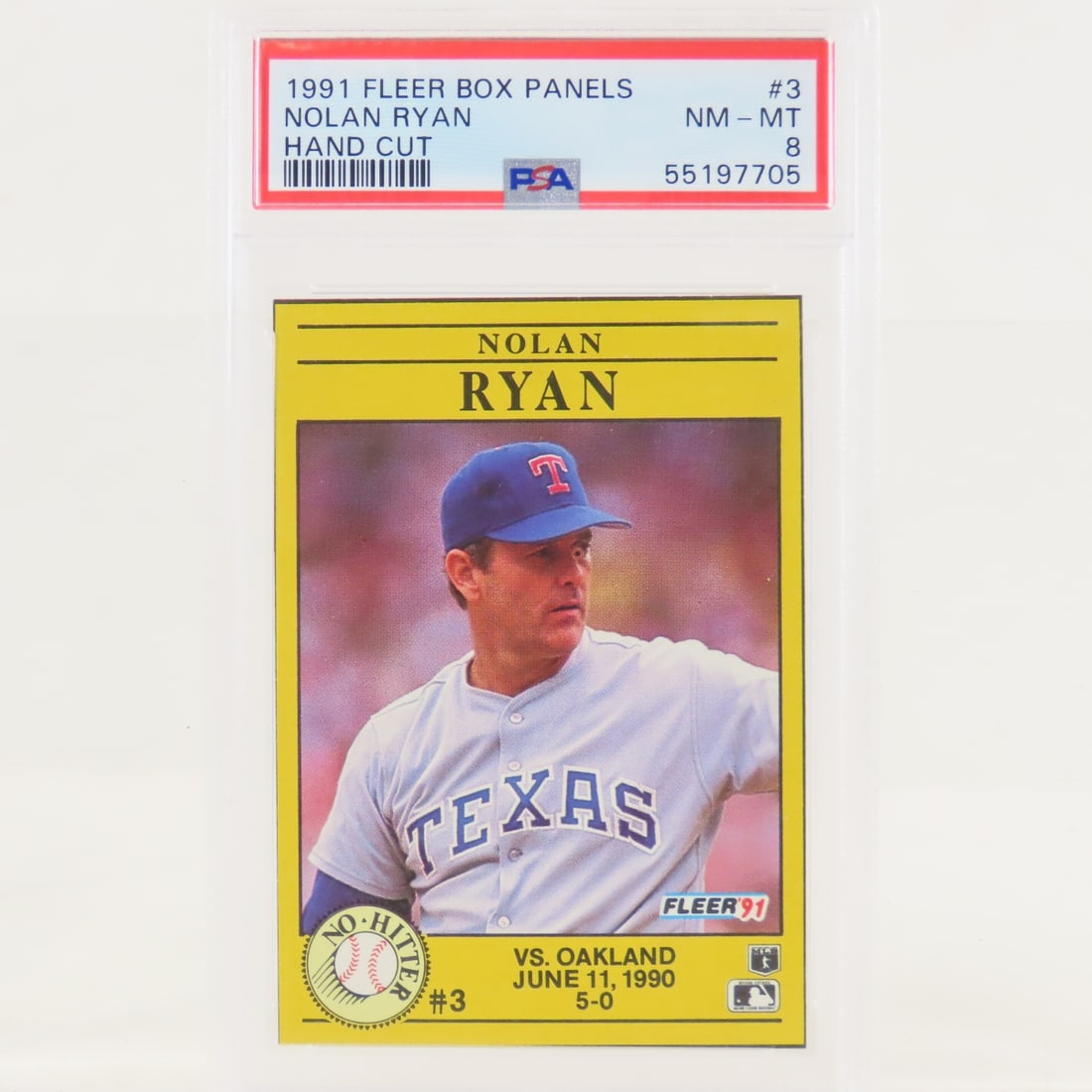4 1991 Fleer Box Panels Nolan Ryan #3 PSA 8 - 5 - 2