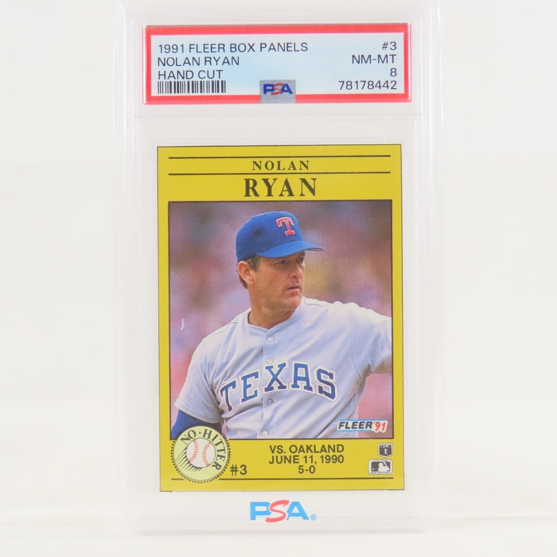 4 1991 Fleer Box Panels Nolan Ryan #3 PSA 8 - 5 - 4