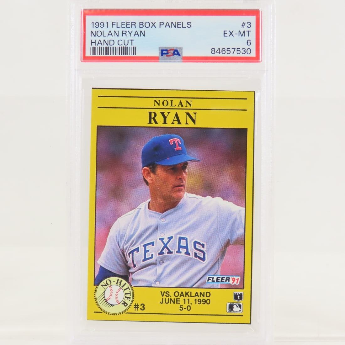 4 1991 Fleer Box Panels Nolan Ryan #3 PSA 8 - 5 - 6