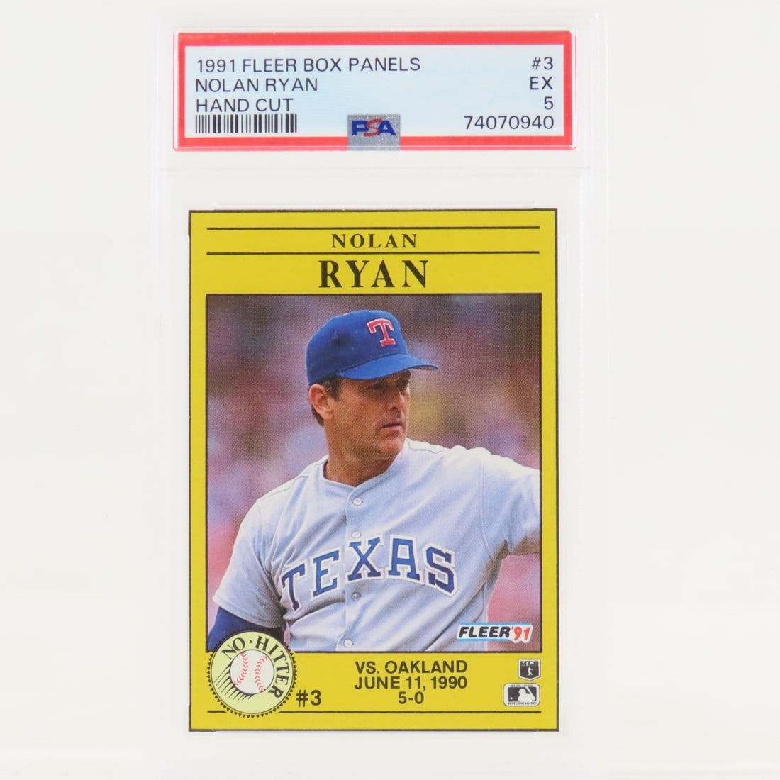 4 1991 Fleer Box Panels Nolan Ryan #3 PSA 8 - 5 - 8
