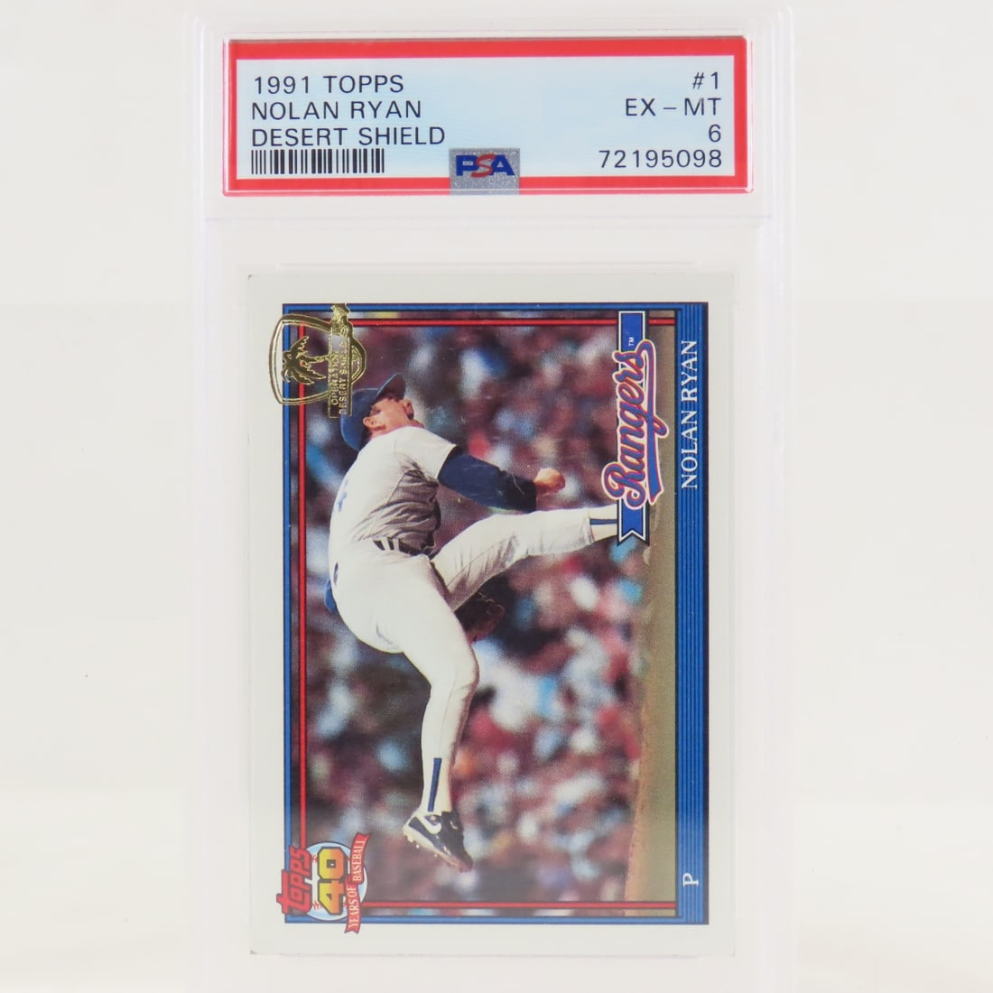 1991 Topps Desert Shield Nolan Ryan #1 PSA 6 EX-MT - 2