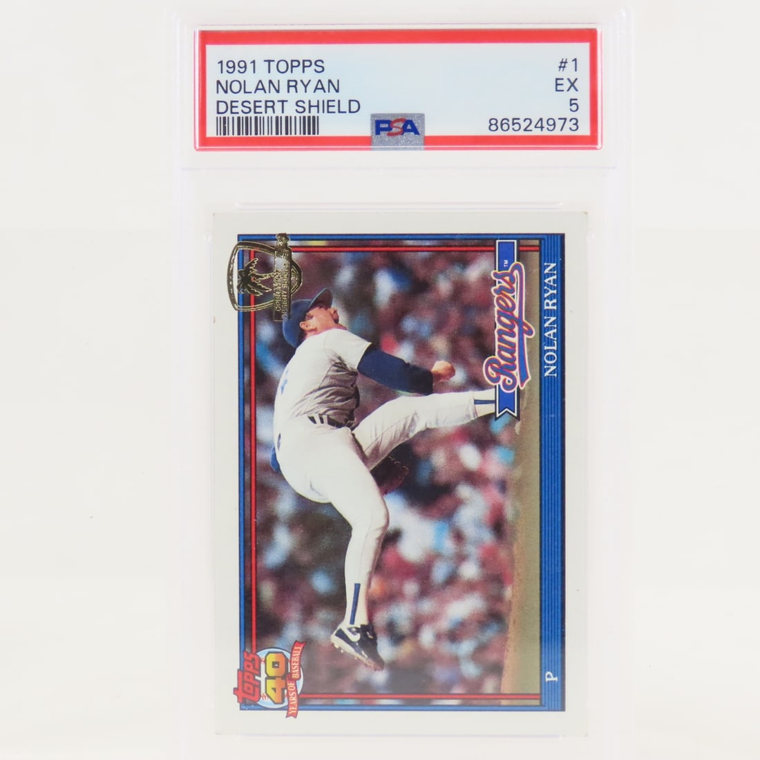 1991 Topps Desert Shield Nolan Ryan #1 PSA 5 EX - 2