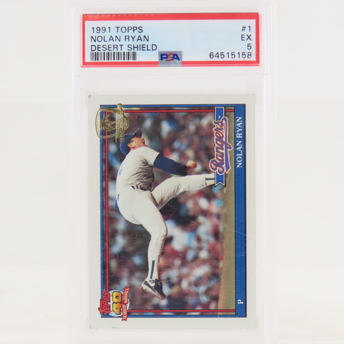 1991 Topps Desert Shield Nolan Ryan #1 PSA 5 EX - 2