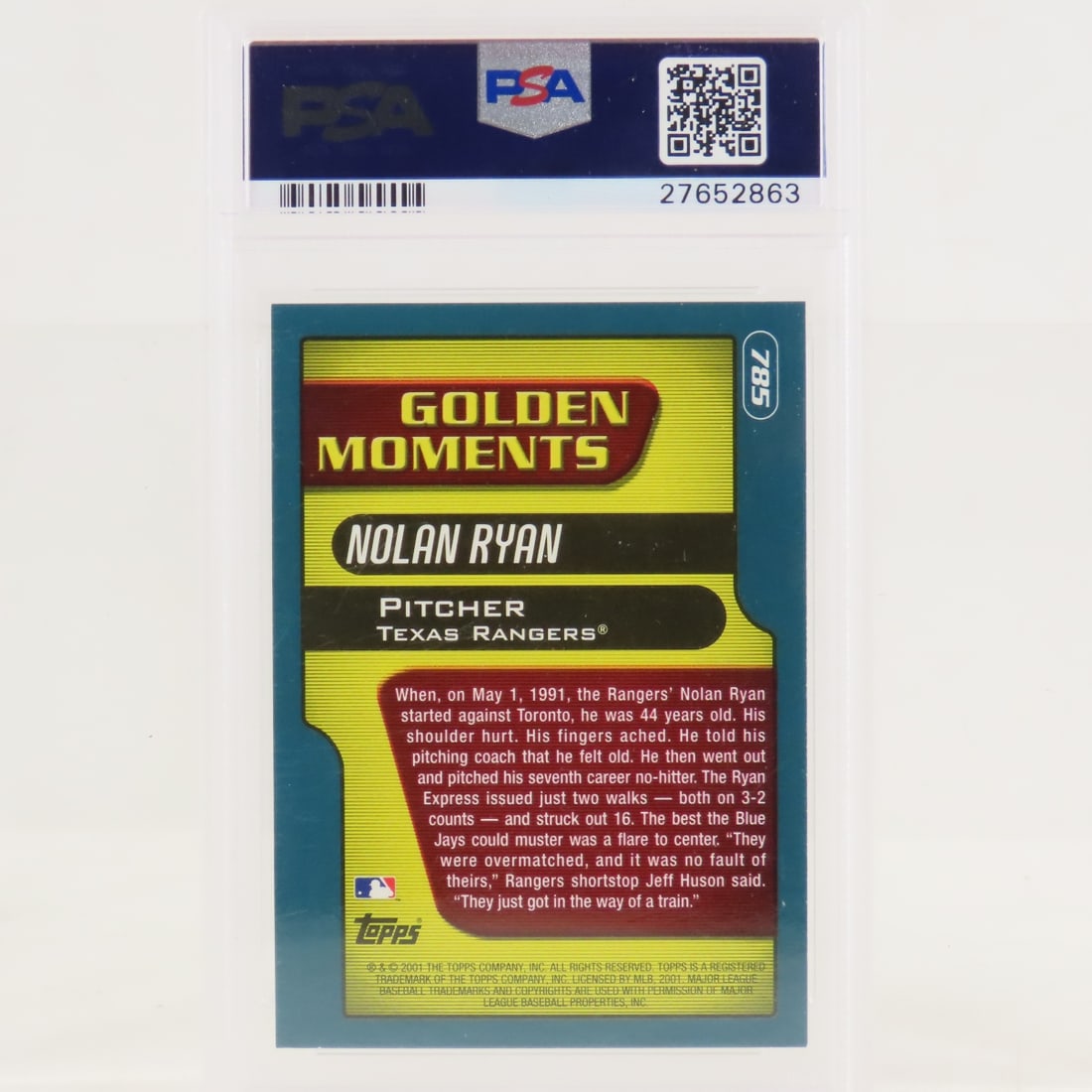 4 PSA & SGC Graded Nolan Ryan Cards 1989-2001 - 7